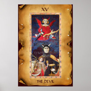 ANTIQUE RENAISSANCE TAROTS 15 / THE DEVIL POSTER