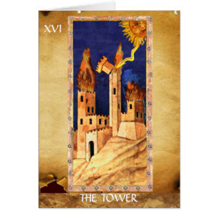 ANTIQUE RENAISSANCE TAROTS 16 / THE TOWER