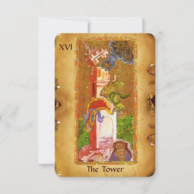 ANTIQUE RENAISSANCE TAROTS 16 / THE TOWER ANNOUNCEMENT (Front)