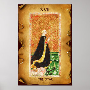ANTIQUE RENAISSANCE TAROTS 17 / THE STAR (HOPE) POSTER