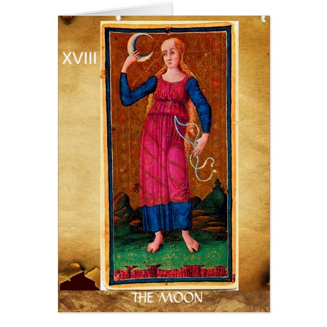 ANTIQUE RENAISSANCE TAROTS 18 / THE MOON (Front)