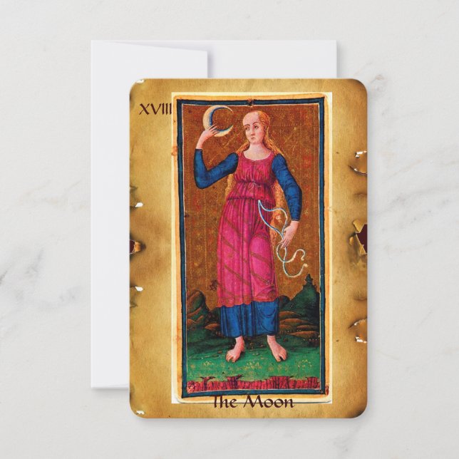 ANTIQUE RENAISSANCE TAROTS 18 / THE MOON ANNOUNCEMENT (Front)