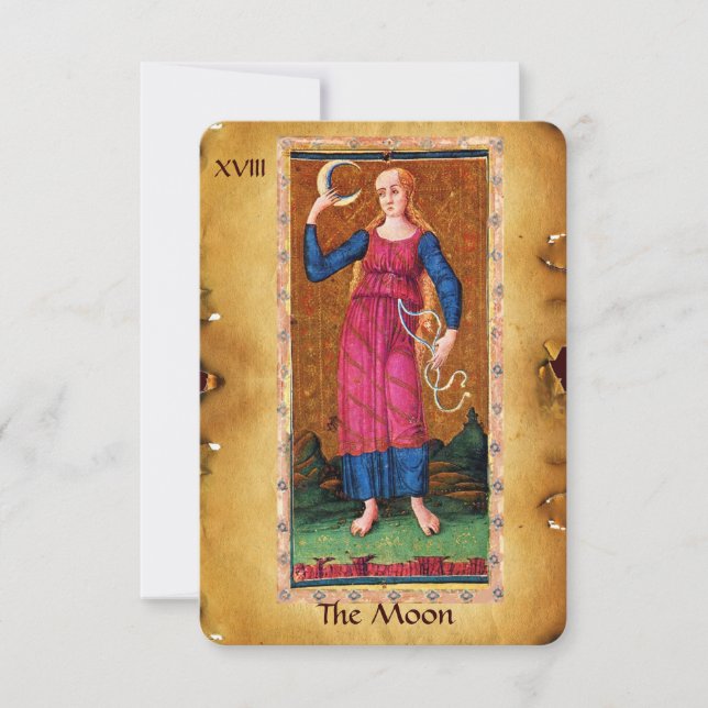 ANTIQUE RENAISSANCE TAROTS 18 / THE MOON ANNOUNCEMENT (Front)