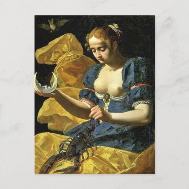 ANTIQUE RENAISSANCE TAROTS 18 / THE MOON POSTCARD (Front)