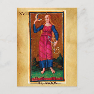 ANTIQUE RENAISSANCE TAROTS 18 / THE MOON POSTCARD