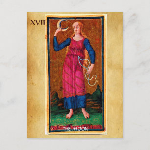 ANTIQUE RENAISSANCE TAROTS 18 / THE MOON POSTCARD