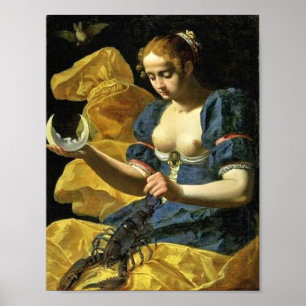 ANTIQUE RENAISSANCE TAROTS 18 / THE MOON POSTER