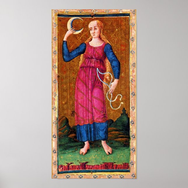 ANTIQUE RENAISSANCE TAROTS 18 / THE MOON POSTER (Front)