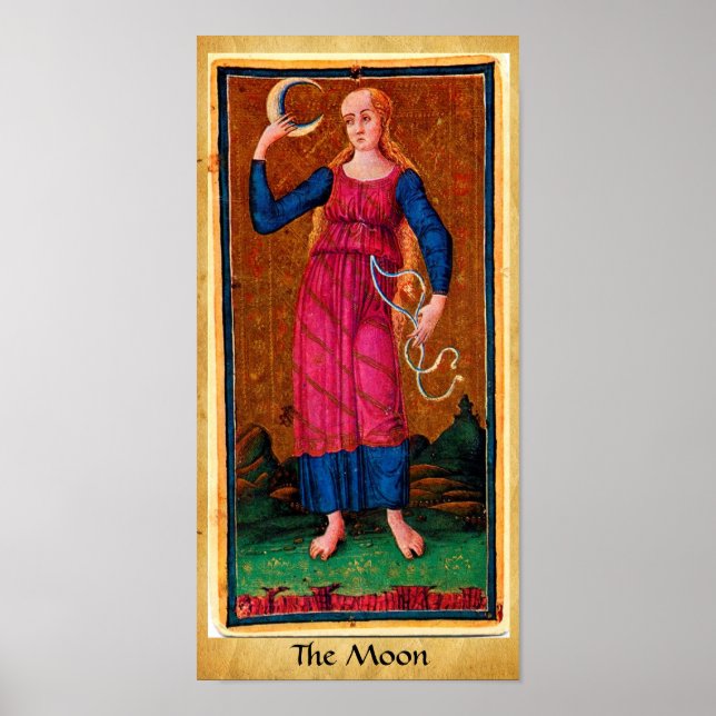 ANTIQUE RENAISSANCE TAROTS 18 / THE MOON POSTER (Front)