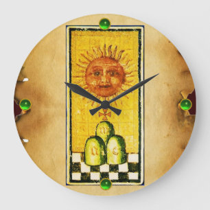 ANTIQUE RENAISSANCE TAROTS 19 /THE SUN LARGE CLOCK