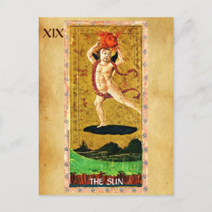 ANTIQUE RENAISSANCE TAROTS 19 / THE SUN POSTCARD