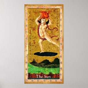 ANTIQUE RENAISSANCE TAROTS 19  / THE SUN POSTER