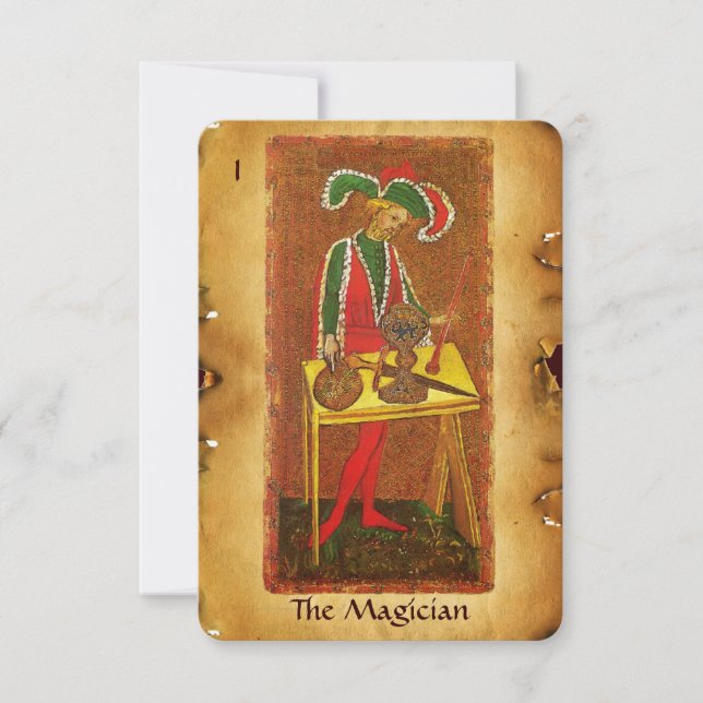 ANTIQUE RENAISSANCE TAROTS 1 / THE MAGICIAN ANNOUNCEMENT (Front)
