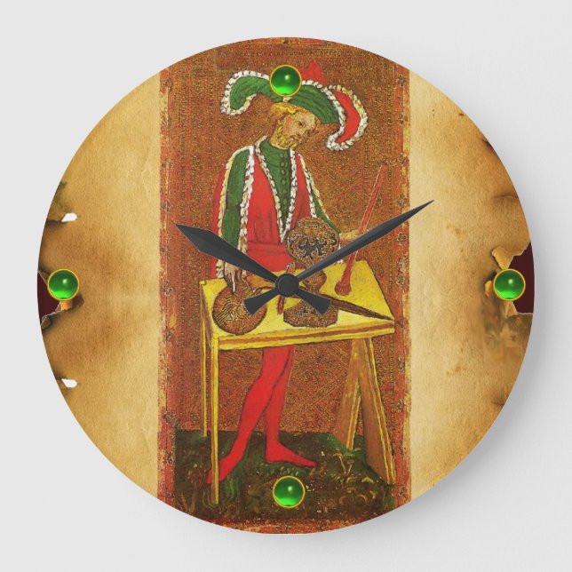 ANTIQUE RENAISSANCE TAROTS 1 /THE MAGICIAN LARGE CLOCK (Front)
