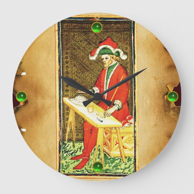 ANTIQUE RENAISSANCE TAROTS 1 /THE MAGICIAN LARGE CLOCK (Front)