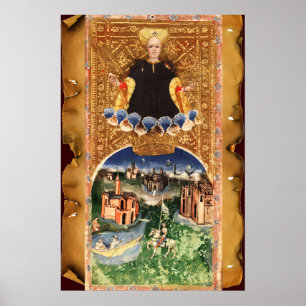 ANTIQUE RENAISSANCE TAROTS 21 / THE WORLD POSTER