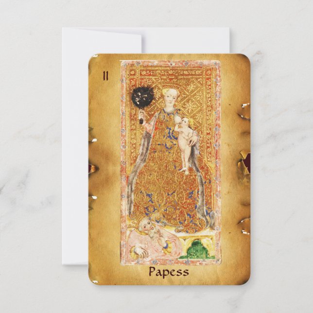 ANTIQUE RENAISSANCE TAROTS 2  / PAPESS ( CHARITY ) ANNOUNCEMENT (Front)