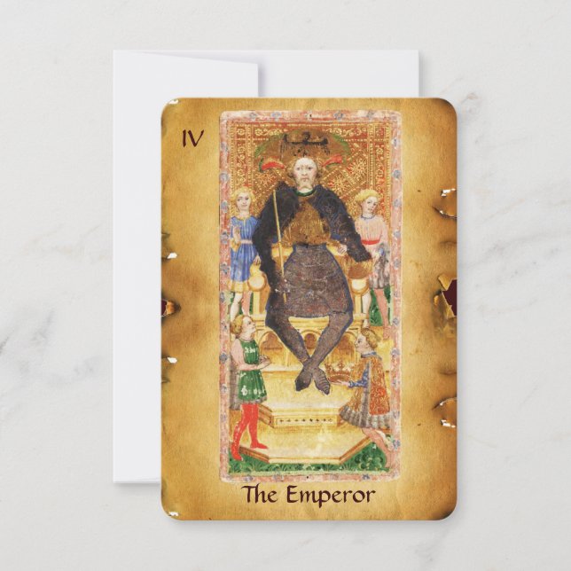 ANTIQUE RENAISSANCE TAROTS 4 / THE EMPEROR ANNOUNCEMENT (Front)