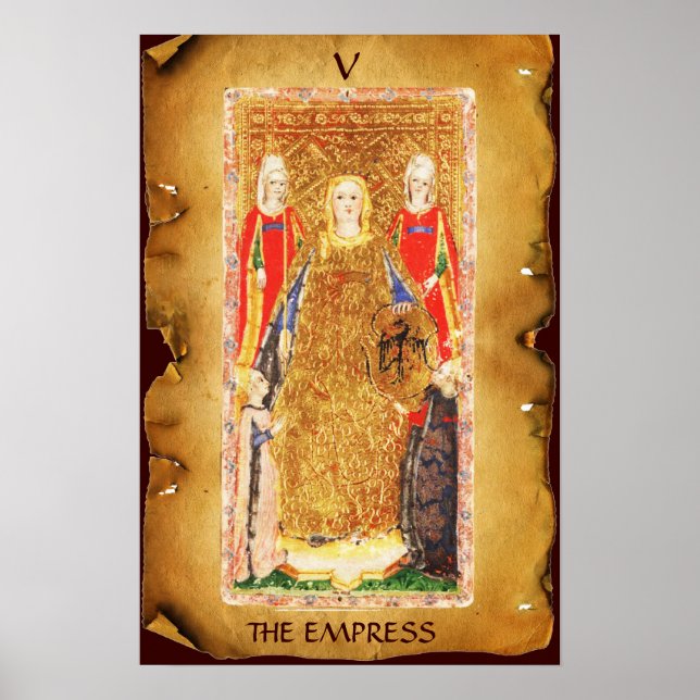 ANTIQUE RENAISSANCE TAROTS  5 / THE EMPRESS POSTER (Front)