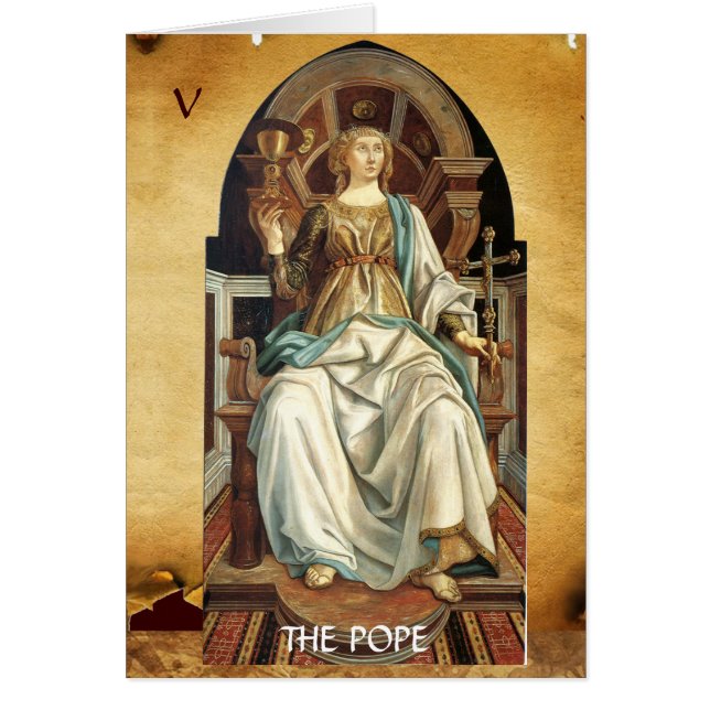 ANTIQUE RENAISSANCE TAROTS 5/ THE POPE (Front)