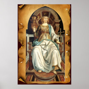 ANTIQUE RENAISSANCE TAROTS 5/ THE POPE Parchment Poster