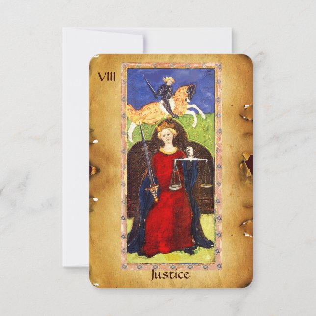 ANTIQUE RENAISSANCE TAROTS 8 / JUSTICE ANNOUNCEMENT (Front)