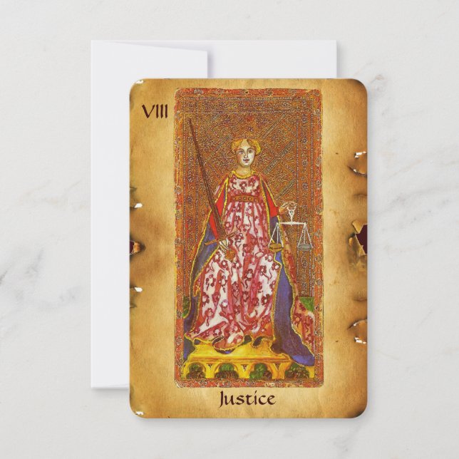 ANTIQUE RENAISSANCE TAROTS 8 / JUSTICE ANNOUNCEMENT (Front)