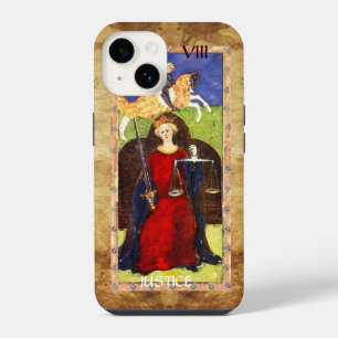 ANTIQUE RENAISSANCE TAROTS 8 / JUSTICE iPhone 14 CASE