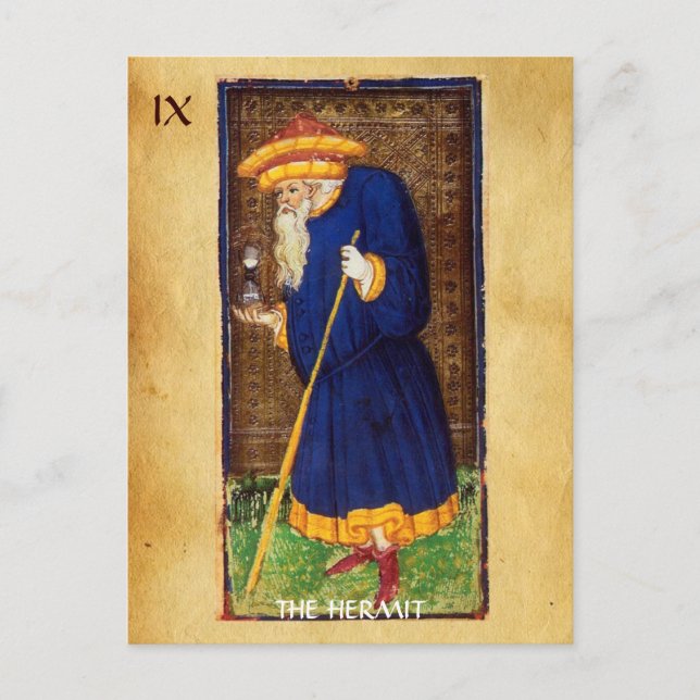 ANTIQUE RENAISSANCE TAROTS 9 / THE HERMIT POSTCARD (Front)