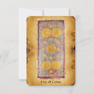 ANTIQUE RENAISSANCE TAROTS  / FIVE OF COINS