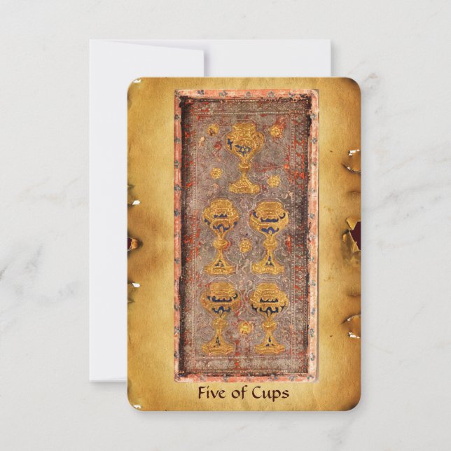 ANTIQUE RENAISSANCE TAROTS  / FIVE OF CUPS (Front)