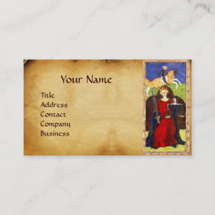 ANTIQUE RENAISSANCE TAROTS, JUSTICE Parchment Business Card