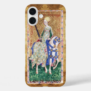 ANTIQUE RENAISSANCE TAROTS / LADY OF SWORDS iPhone 16 PLUS CASE