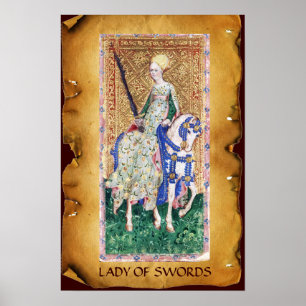 ANTIQUE RENAISSANCE TAROTS /LADY OF SWORDS POSTER