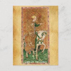 ANTIQUE RENAISSANCE TAROTS  / LADY OF THE COINS POSTCARD