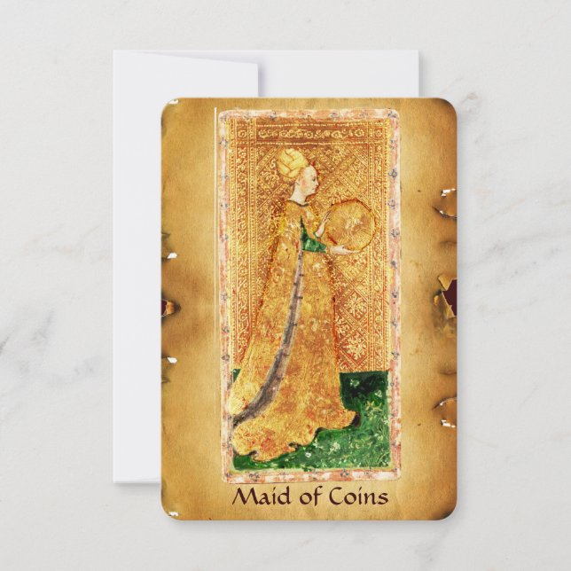 ANTIQUE RENAISSANCE TAROTS  / MAID OF COINS (Front)