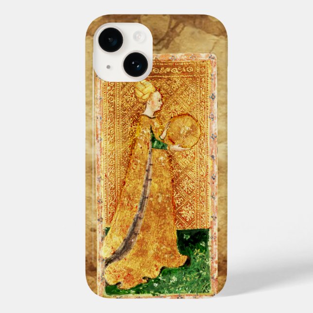 ANTIQUE RENAISSANCE TAROTS  / MAID OF COINS Case-Mate iPhone CASE (Back)