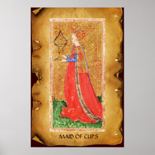 ANTIQUE RENAISSANCE TAROTS  / MAID OF CUPS POSTER