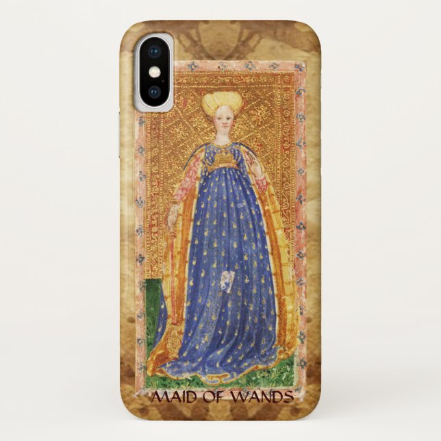 ANTIQUE RENAISSANCE TAROTS  / MAID OF WANDS Case-Mate iPhone CASE (Back)