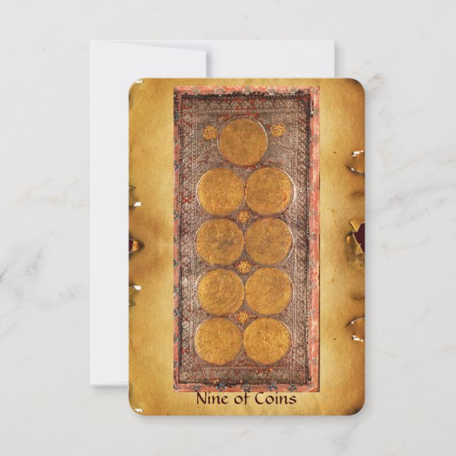 ANTIQUE RENAISSANCE TAROTS  / NINE OF COINS (Front)
