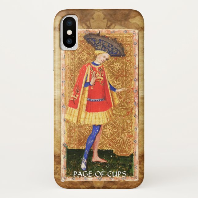 ANTIQUE RENAISSANCE TAROTS  / PAGE OF CUPS Case-Mate iPhone CASE (Back)