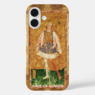 ANTIQUE RENAISSANCE TAROTS / PAGE OF WANDS iPhone 16 CASE