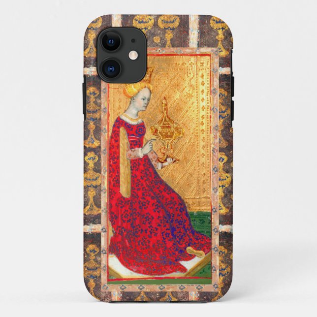 ANTIQUE RENAISSANCE TAROTS  / QUEEN OF CUPS Case-Mate iPhone CASE (Back)