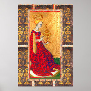 ANTIQUE RENAISSANCE TAROTS  / QUEEN OF CUPS POSTER