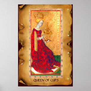 ANTIQUE RENAISSANCE TAROTS  / QUEEN OF CUPS POSTER