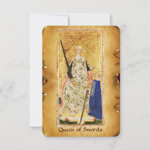 ANTIQUE RENAISSANCE TAROTS  / QUEEN OF SWORDS