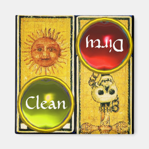 ANTIQUE RENAISSANCE TAROTS /SUN AND ACE OF SWORDS MAGNET