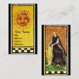 ANTIQUE RENAISSANCE TAROTS SUN,FORTITUDE STRENGHT BUSINESS CARD