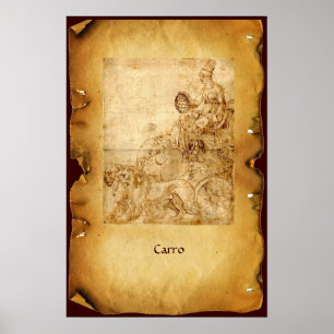 ANTIQUE RENAISSANCE TAROTS  / THE CHARIOT POSTER
