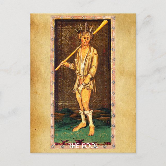 ANTIQUE RENAISSANCE TAROTS  / THE FOOL POSTCARD (Front)